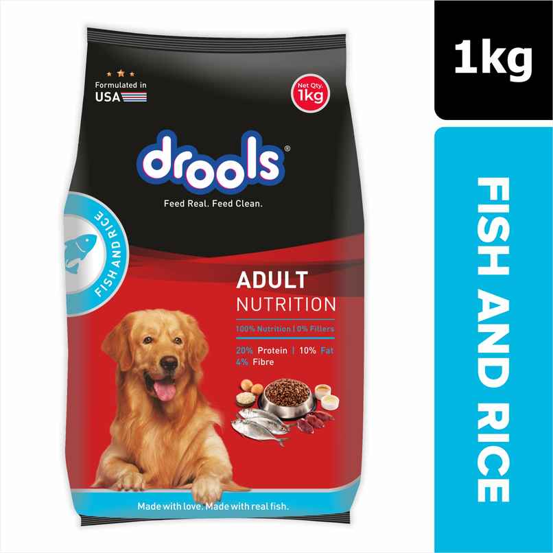 Drools Fish and Rice Adult Dry Dog Food 1 kg