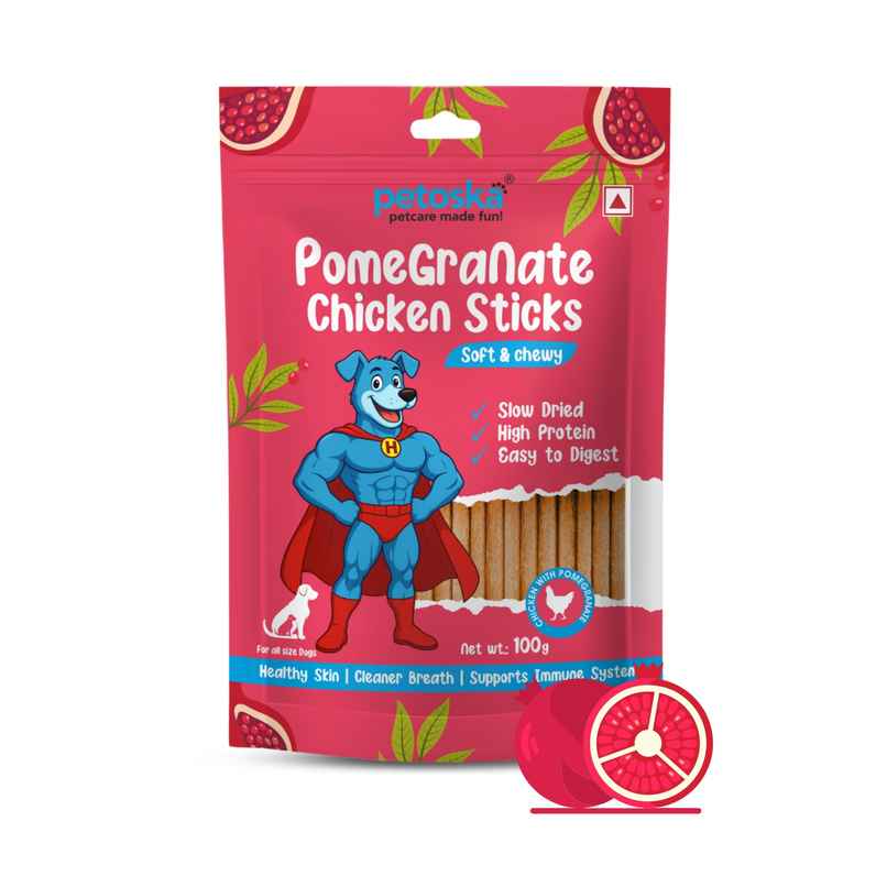 Petoska Dog Treats Pomegranate Chicken Sticks