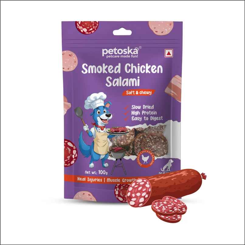 Petoska Dog Treats Smoked Chicken Salami