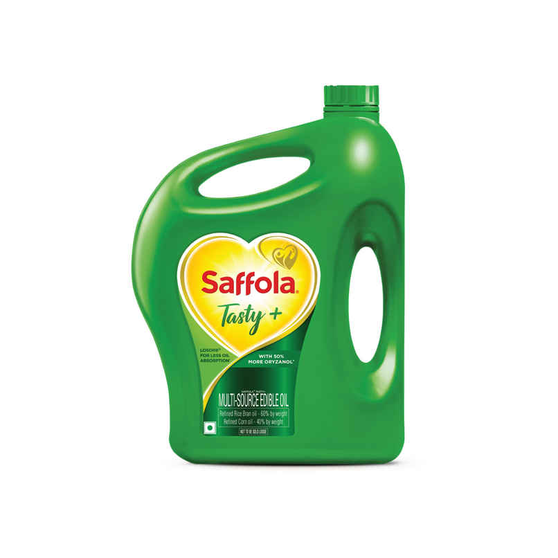Saffola Tasty + Refined Rice bran & Corn Oil | 50% More Oryzanol | Multi-Source Edible Oil
