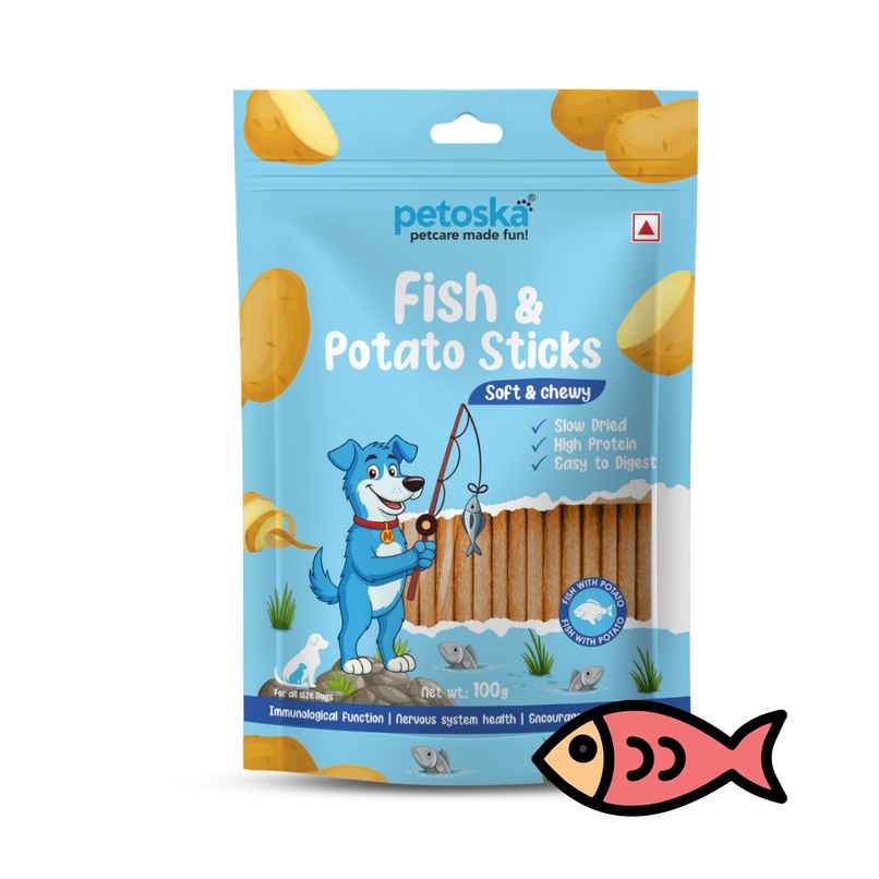 Petoska Dog Treats Potato Fish Sticks