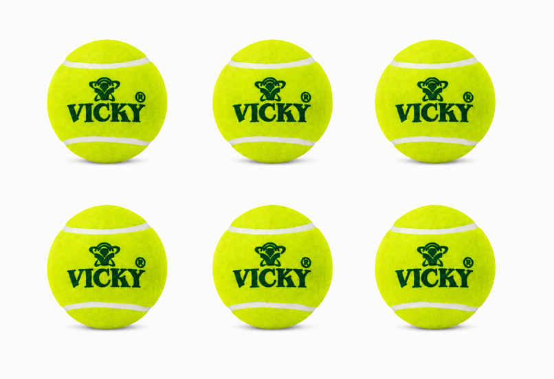 Vicky Light Weight Rubber Cricket Ball (Yellow) pack of 6 Vicky Light Weight Rubber Cricket Ball (Yellow) pack of 6