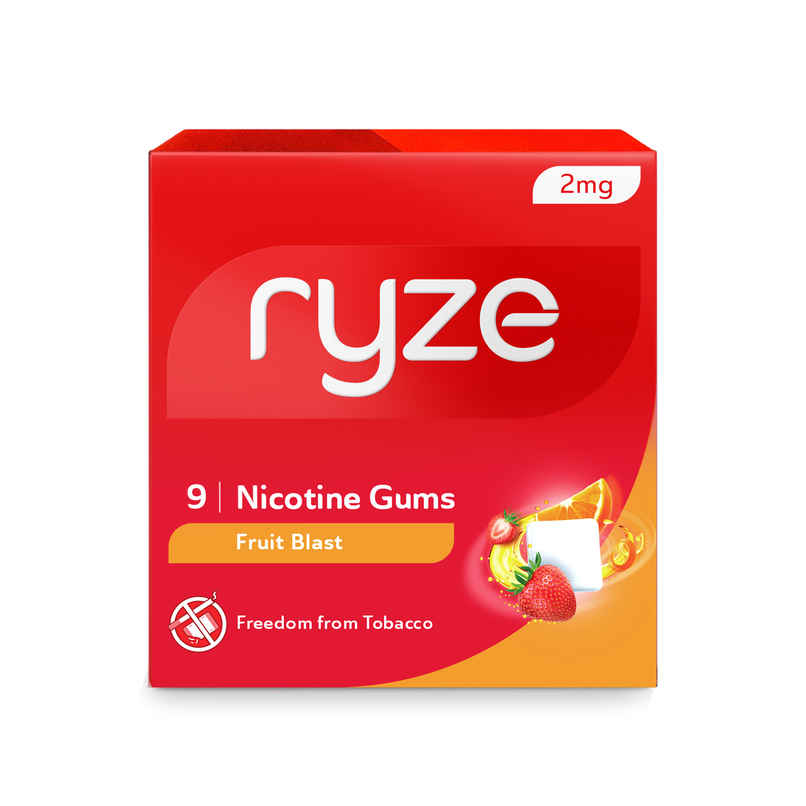 Ryze Nrt 2Mg (Fruit Blast) Nicotine Gums Single Pack - 9 Gum Blister