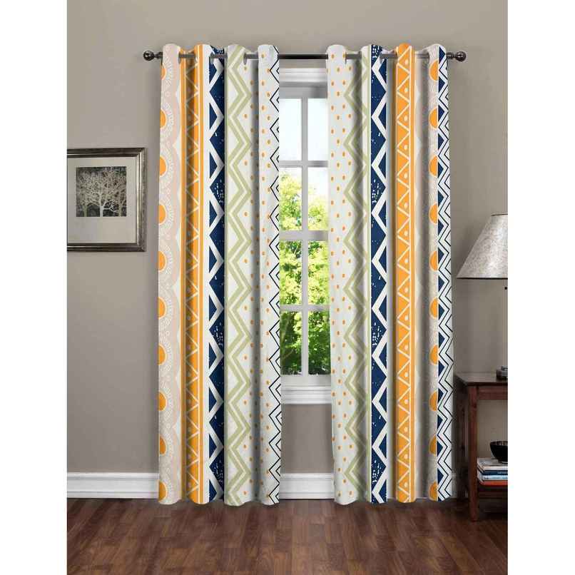 BAY6 Microfiber Cotton Door Curtains - Set of 2 - (7x4 ft) - White