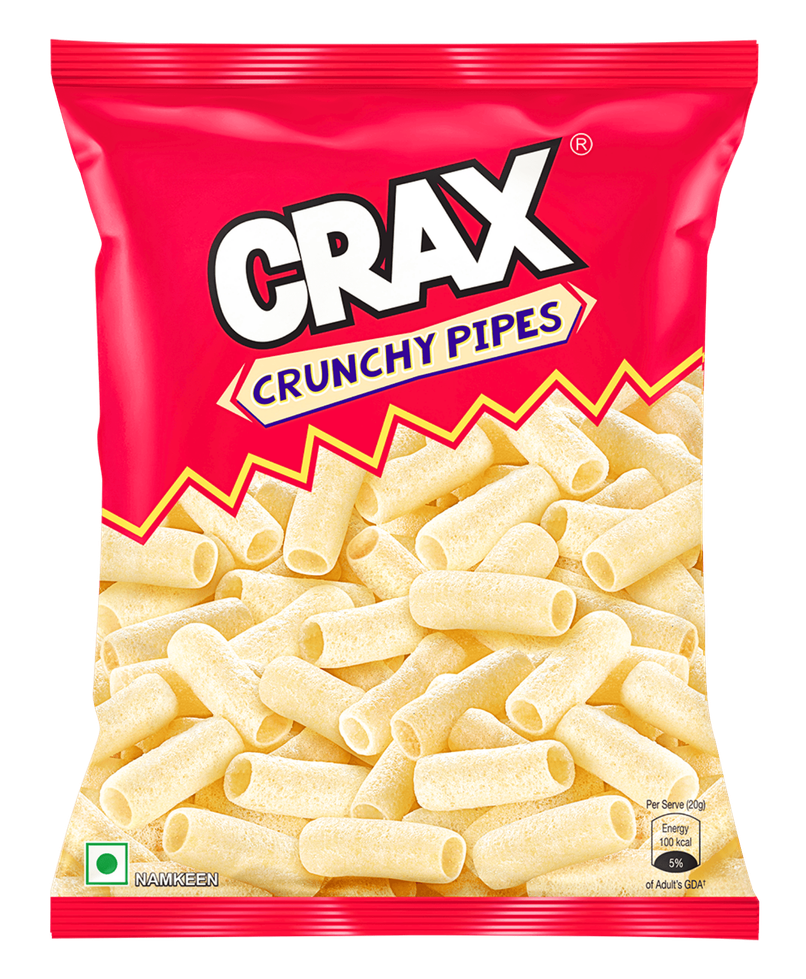 Crax Crunchy Pipes Salted Puff Snacks | Light & Crispy