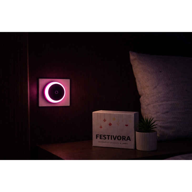 Festivora Round Shaped Automatic On/Off Sensor Smart LED Night Bulb |Pink Color