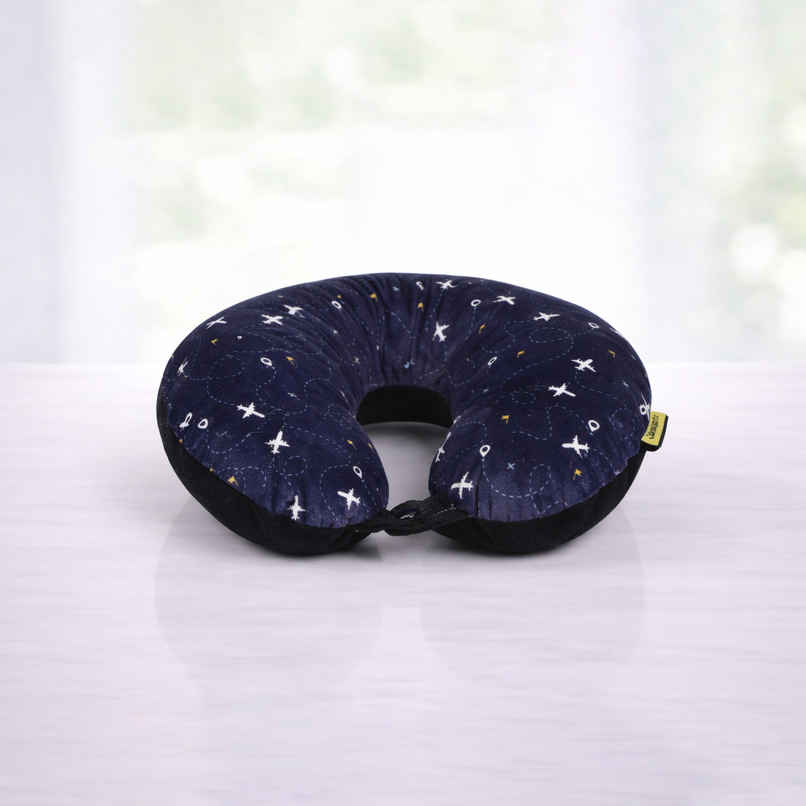 ORKA Travel Printed U Shaped Neck Pillow Polyfill Travel Icons Theme