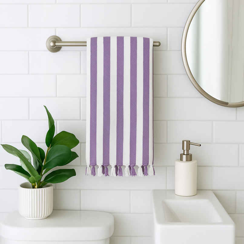 HD Creations Juno Cotton Bath Violet Dream Stripe
