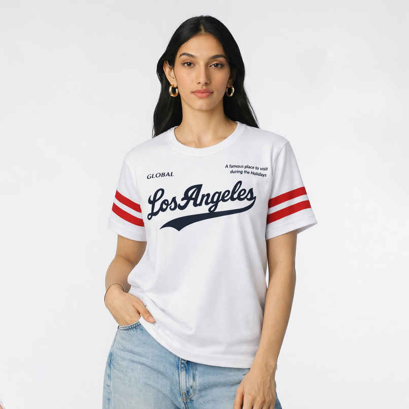 Try This Women's HF Sleeve Printed Round Neck Tshirt | White | XL Try This Women's HF Sleeve Printed Round Neck Tshirt | White | XL