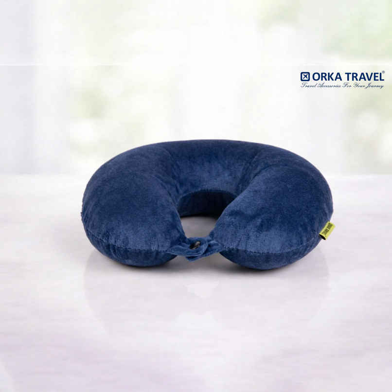 ORKA Travel U Shaped Neck Pillow Ultra Soft Polyfill Comfort | Blue ORKA Travel U Shaped Neck Pillow Ultra Soft Polyfill Comfort | Blue