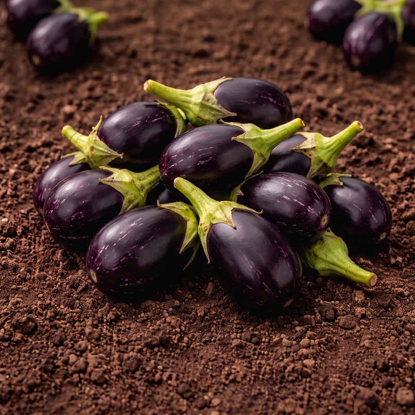 Organically Grown Brinjal Purple Small Organically Grown Brinjal Purple Small