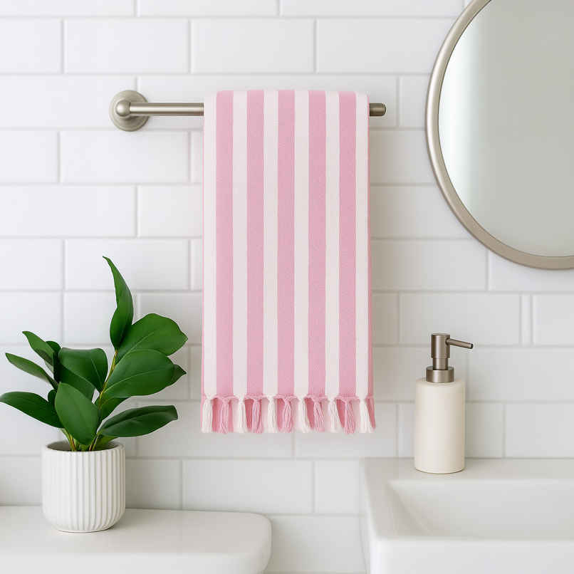 HD Creations Juno Cotton Bath Candy Pink Stripe