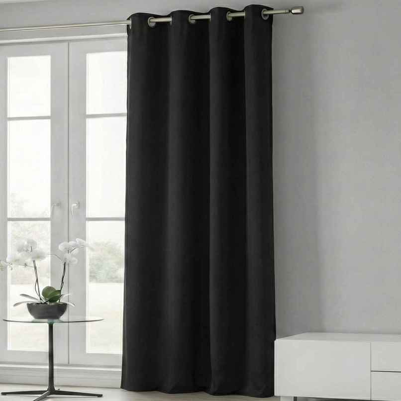 Home Sizzler Insulated Sheild Blackout Grommet Polyester Curtain 7 Feet Black Home Sizzler Insulated Sheild Blackout Grommet Polyester Curtain 7 Feet Black