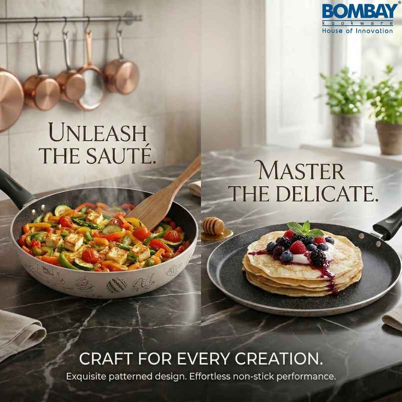 Bombay Kookware Kala Kruti 2Pcs Set- Fry Pan (24 Cm) And Dosa Tawa (27.5 Cm) Bombay Kookware Kala Kruti 2Pcs Set- Fry Pan (24 Cm) And Dosa Tawa (27.5 Cm)