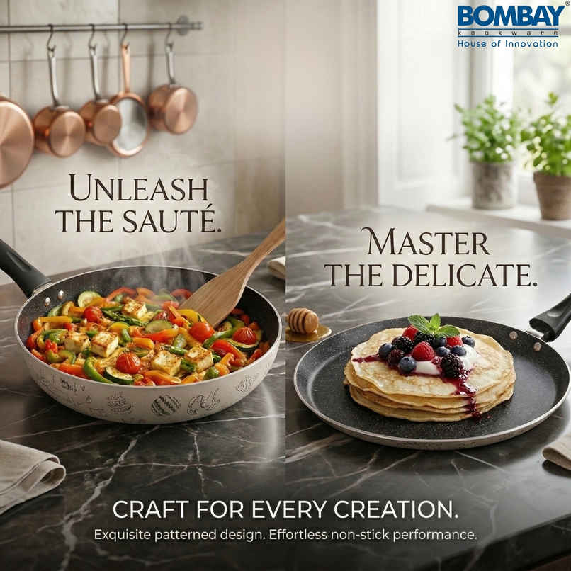 Bombay Kookware Kala Kruti 2Pcs Set- Fry Pan (24 Cm) And Dosa Tawa (27.5 Cm) Bombay Kookware Kala Kruti 2Pcs Set- Fry Pan (24 Cm) And Dosa Tawa (27.5 Cm)