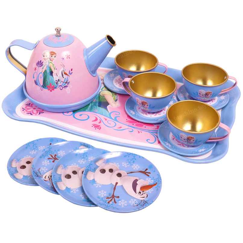 Toyshine 14 Pcs Stainless Steel Tea Party Kitchen Set Toy for Girls and Boys | Assorted