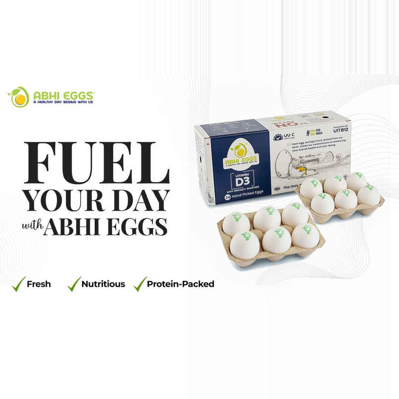 Abhi Eggs Vit D3 White Eggs With Immunity Boosters Abhi Eggs Vit D3 White Eggs With Immunity Boosters