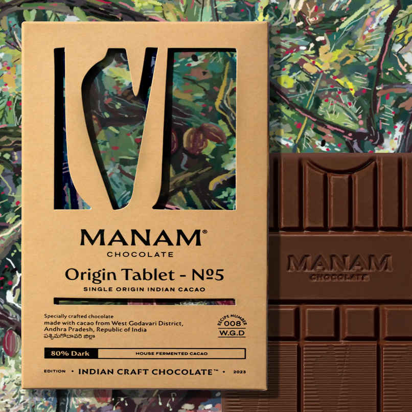 Manam Chocolate Indian Origin Tablet No. 5 | 80% Dark