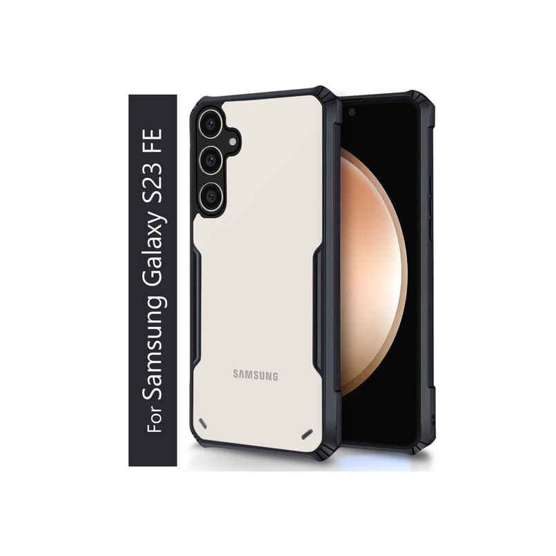 Kwine Case Samsung Galaxy S23 Fe Back Cover - Black Bordered Transparent Case Kwine Case Samsung Galaxy S23 Fe Back Cover - Black Bordered Transparent Case