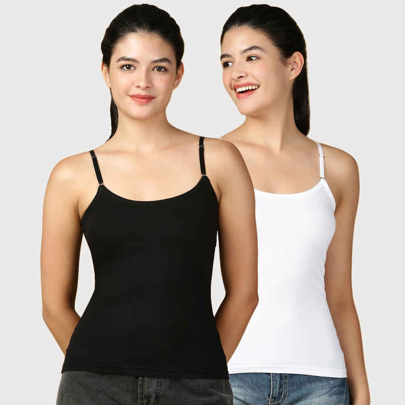 Lux Cozi Women s Premium Ultra Soft Cotton Camisole Black and White | Size-2XL