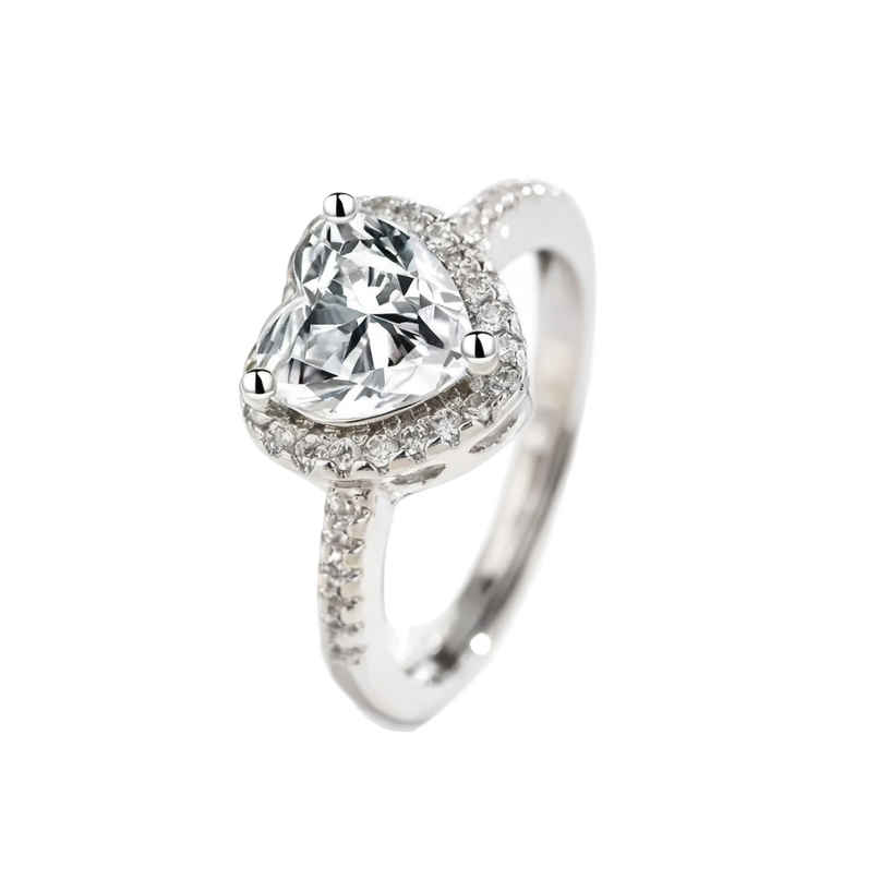 Beautynx Crystal Heart Halo Ring | Silver | BNX-RNG-0006