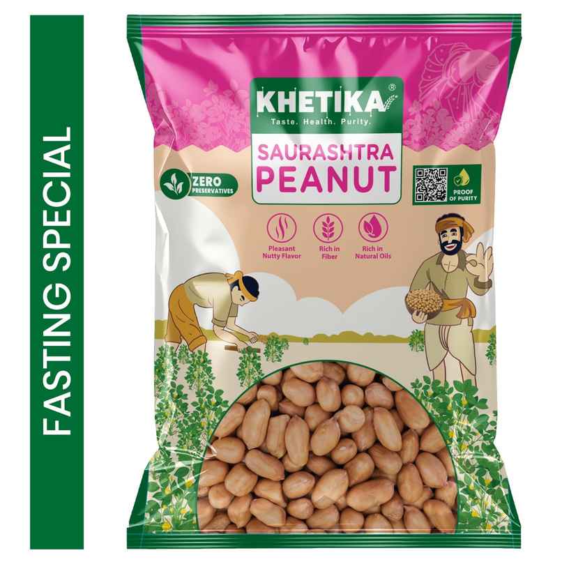 Khetika Premium Raw Peanuts | Mungfali | Groundnut | Singdana