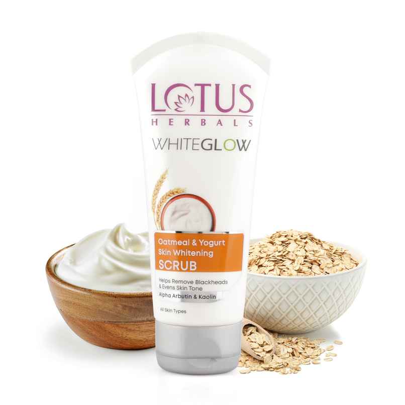 Lotus Herbals Whiteglow Oatmeal & Yogurt Skin Whitening & Brightening Scrub