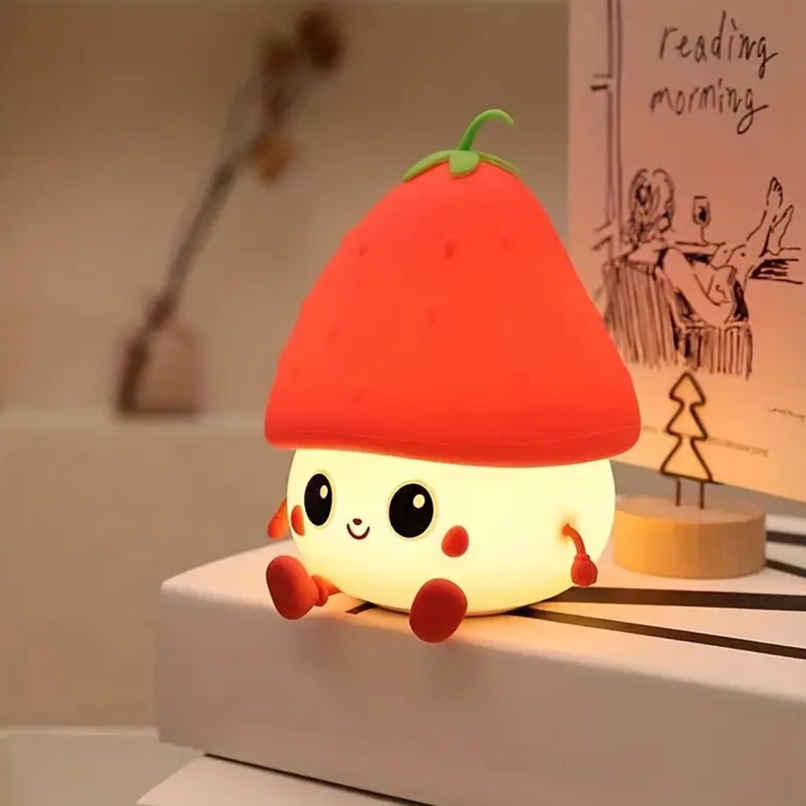 Desidiya Strawberry Night Light For Kids, Usb Rechargeable Red Lamp Desidiya Strawberry Night Light For Kids, Usb Rechargeable Red Lamp