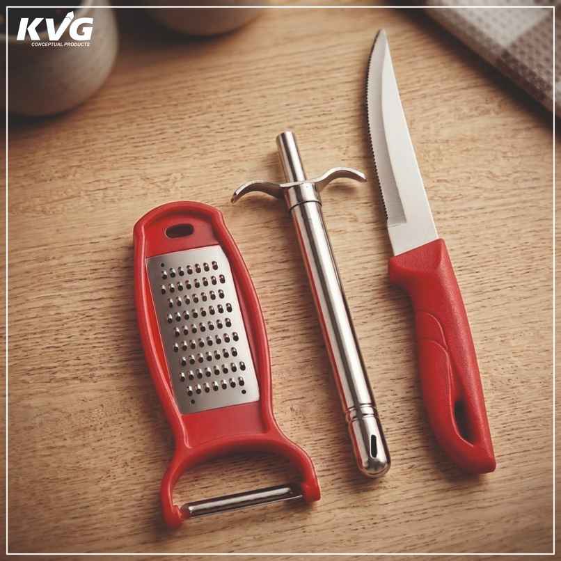 Kvg Gas Lighter, Knife and Peeler set | Kitchen Tools Set