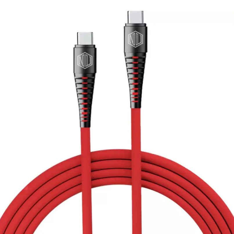 Nu Republic Blaze Supersonic 65W Type-C to Type-C Cable 1 m Fast Charge Cable (Compatible with Mobile, Tablet, Laptop, One Cable) - Red