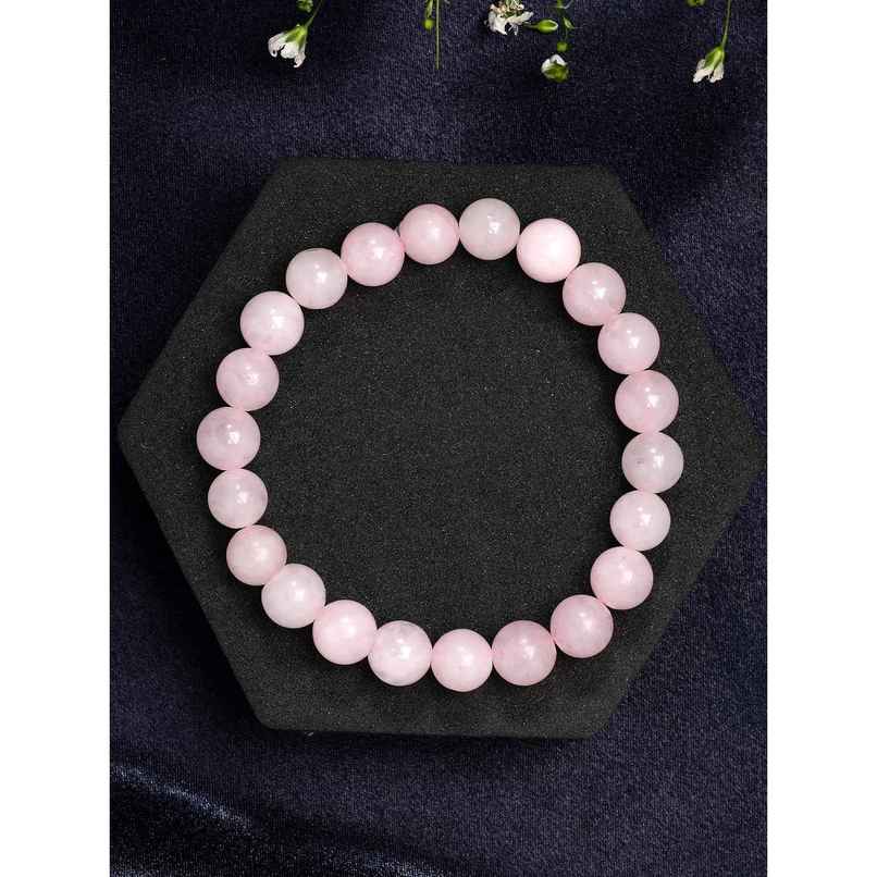 Scintillare By Sukkhi Triple Protection Natural Rose Quartz Romance Bracelet for Women & Unisex