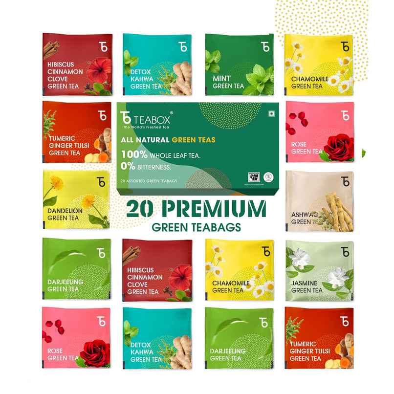 Teabox Assorted Darjeeling Green Tea Bags