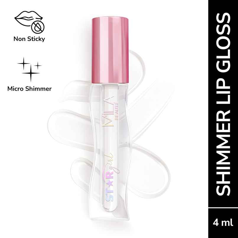 Mila Beaute Star Girl Shimmer Lip Gloss Plumping Hydrating With Peptides Collagen Plain Jane Mila Beaute Star Girl Shimmer Lip Gloss Plumping Hydrating With Peptides Collagen Plain Jane