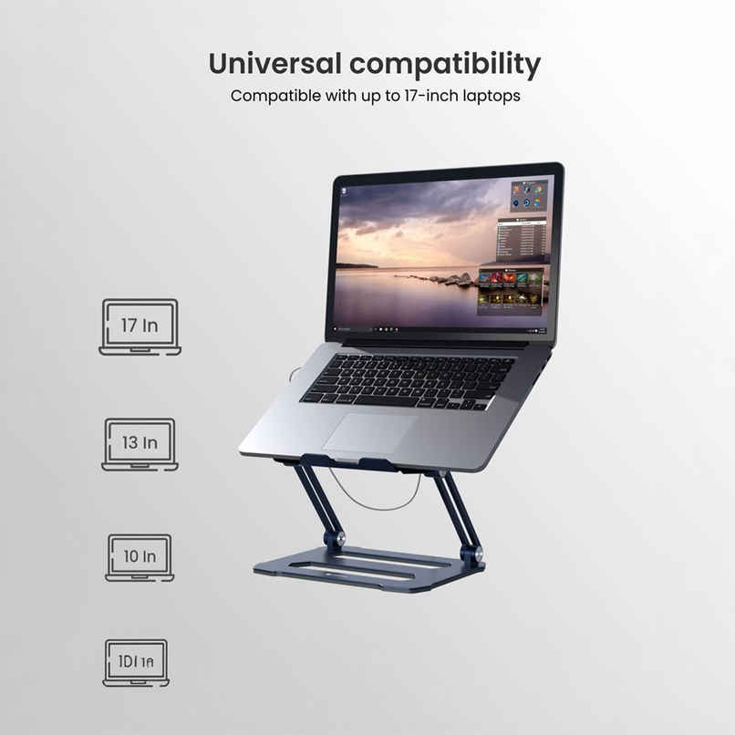 Portronics My Buddy K10 Portable Laptop Stand with Adjustable Angles | Grey