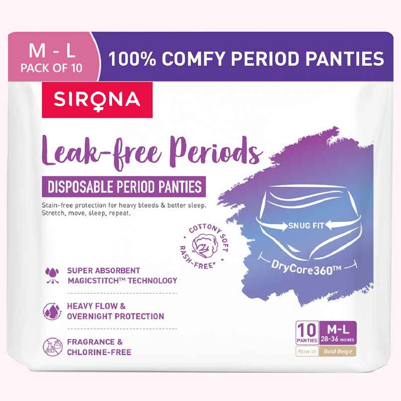 Sirona Disposable Period Panties | M- L | Beige