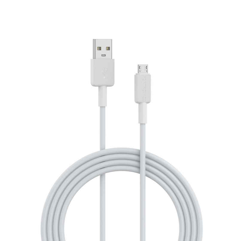 Portronics Konnect Link Micro USB Fast Charging Cable with 3.0A Output, 480Mbps, 1M (White)