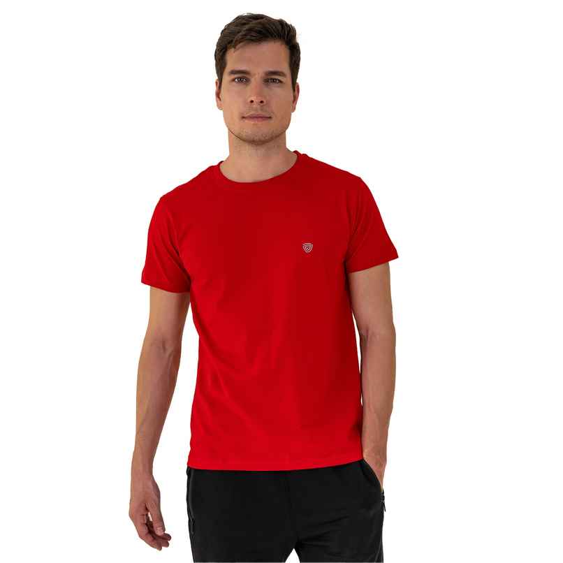 Lux Cozi Men s Ultimate Comfort & Style Round Neck Cotton T-shirt | Red | Size | XL