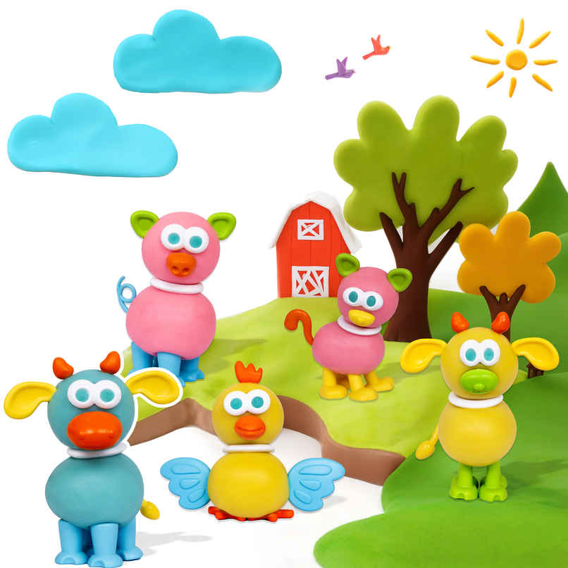 Fundough Funskool Farm Friends, Play Dough, Child-Safe Clay