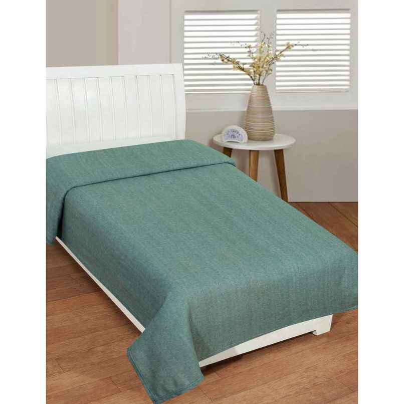 Dream Living 110 GSM Pollar Single Bed Blanket | Green - 120 cm x 220 cm