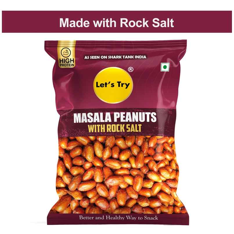 Let's Try Masala Peanuts with Rock Salt | 100% Groundnut Oil | High Protein | No Palm Oil