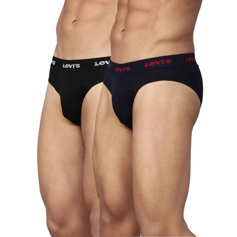Levi's 009 Men's Neo Brief | Contoured Double Pouch | Pack of 2 | Black,Navy | S Levi's 009 Men's Neo Brief | Contoured Double Pouch | Pack of 2 | Black,Navy | S