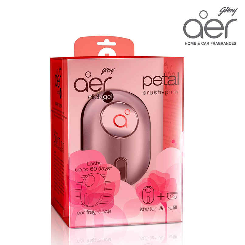 Godrej Aer Petal Crush Pink Click Gel Car Freshener Kit