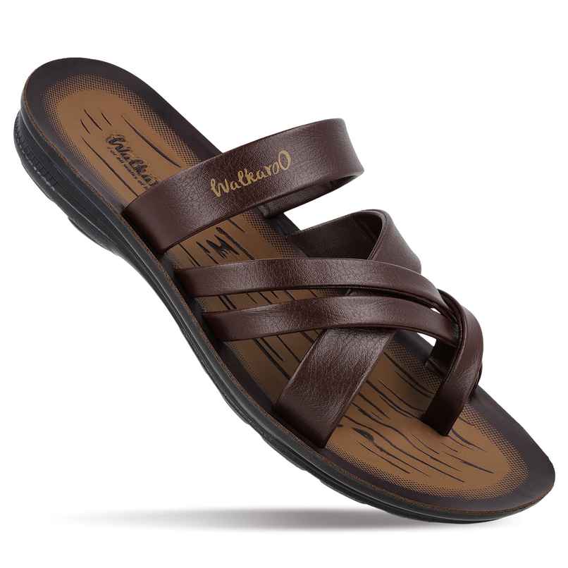 Walkaroo Men's Daily Wear Comfort Sandals - W5687 Special Brown | UK6