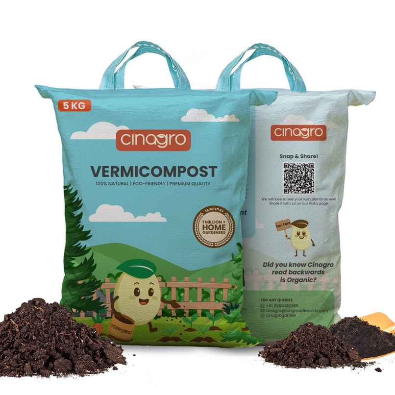 Cinagro Vermicompost Plant Fertilizer, Improves Plant Health, Water Retention & Soil Quality