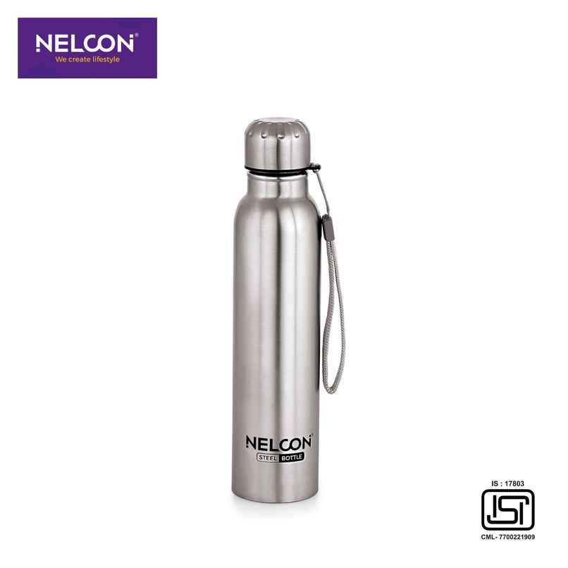 Nelcon Aquaslim Stainless Steel Bottle 520ml Silver Nelcon Aquaslim Stainless Steel Bottle 520ml Silver