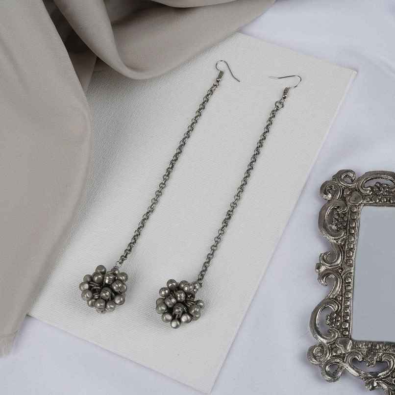 Teejh Teejh Aamna Ghungroo Silver Oxidised Earring Teejh Teejh Aamna Ghungroo Silver Oxidised Earring
