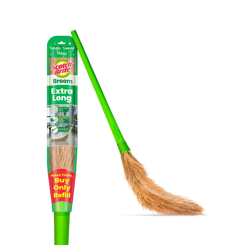 Scotch-Brite No-Dust Broom, Long handle, Easy floor cleaning (Multi-use)