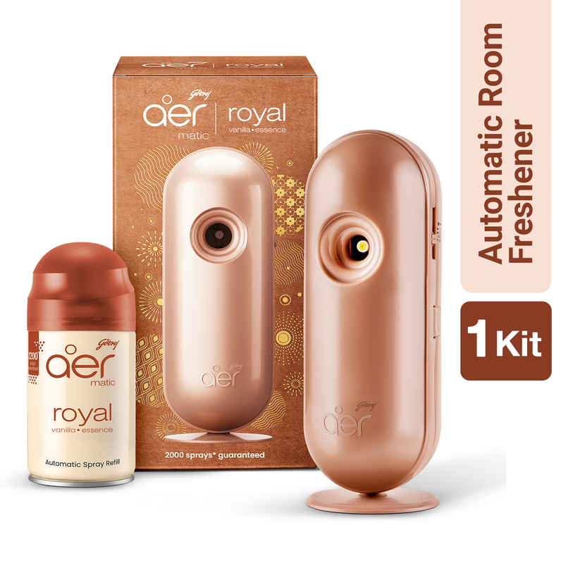 Godrej aer Matic Combi Room Freshener | Royal Vanilla Essence | Machine + Refill Godrej aer Matic Combi Room Freshener | Royal Vanilla Essence | Machine + Refill