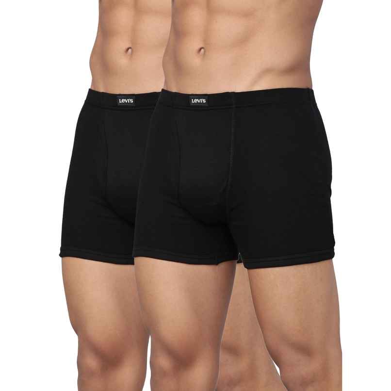 Levi's 010 Men's Comfort Boxer Brief | Comfort & Smartskin Technology | Pack Of 2 | Black,Black | L