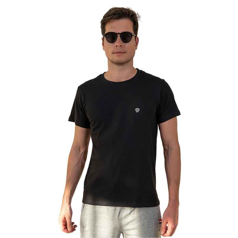 Lux Cozi Men s Ultimate Comfort & Style Round Neck Cotton T-shirt | Black | Size | S